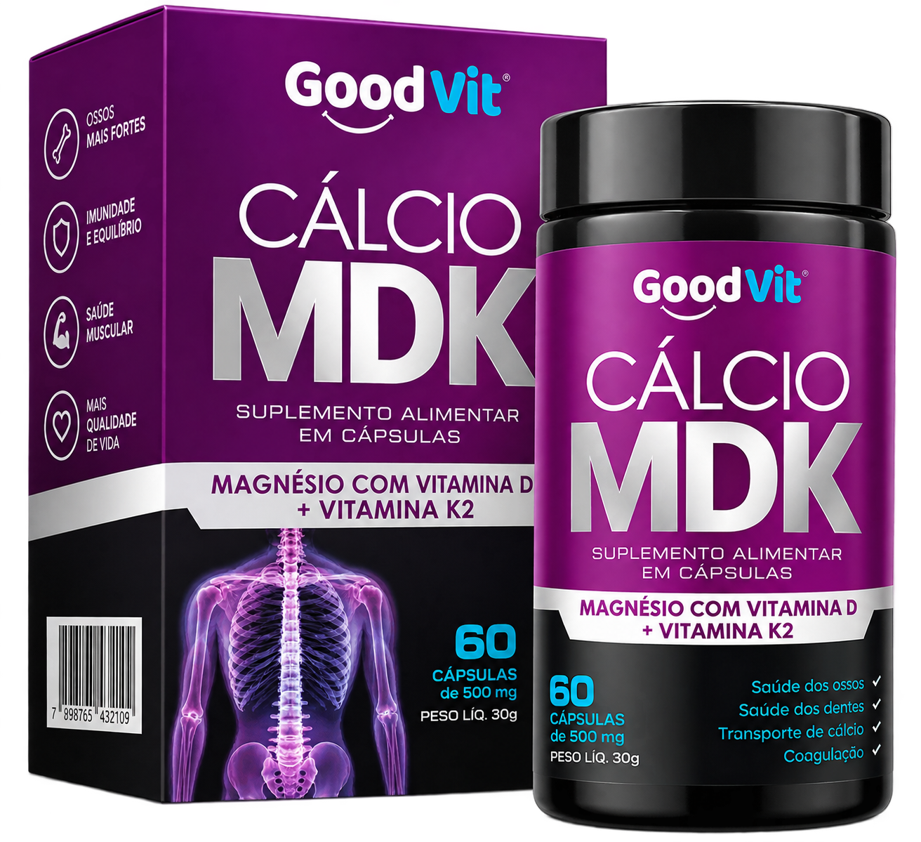Cálcio MDK 60 Cápsulas