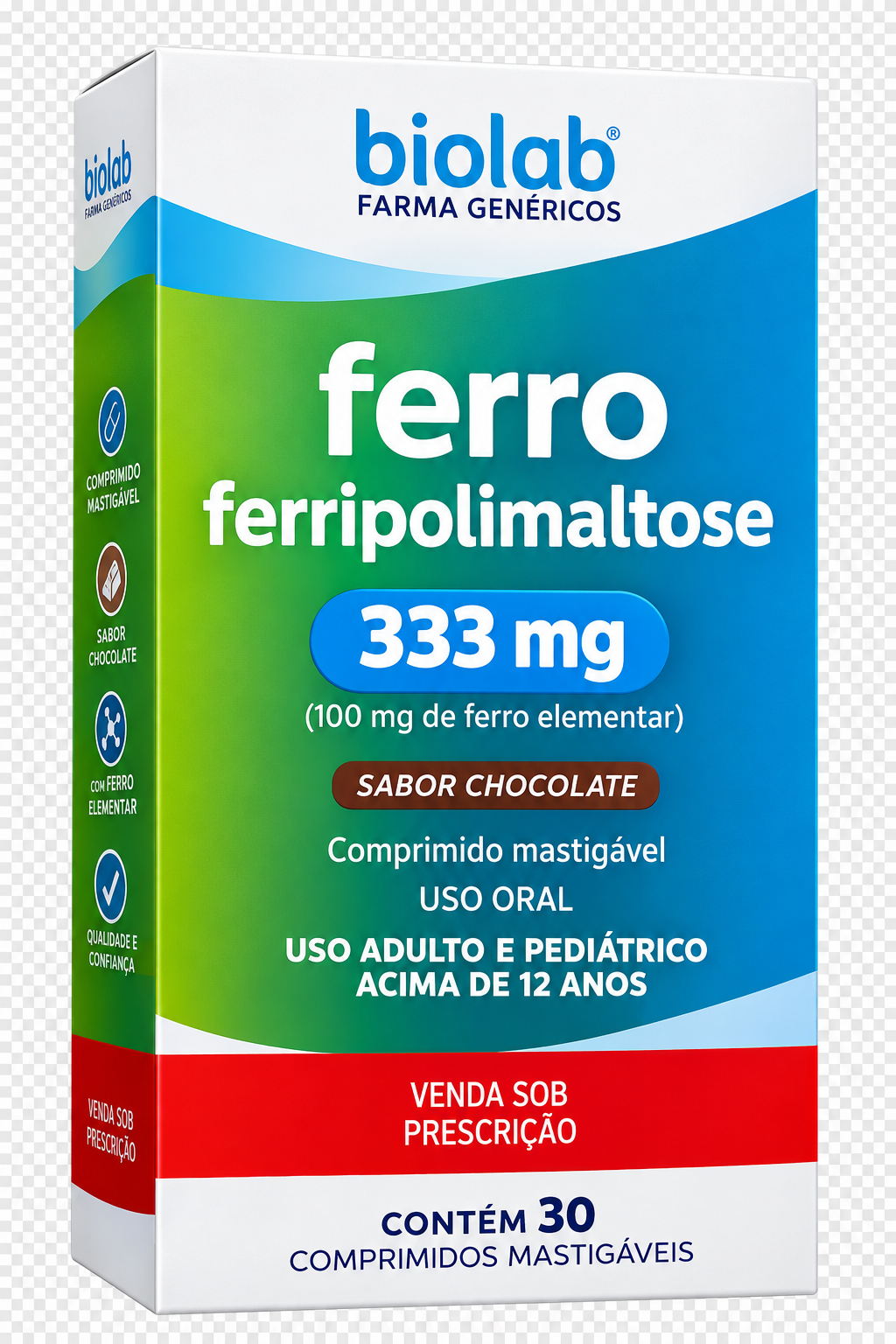 Ferro Ferripolimaltose 100mg 30 comprimidos mastigáveis